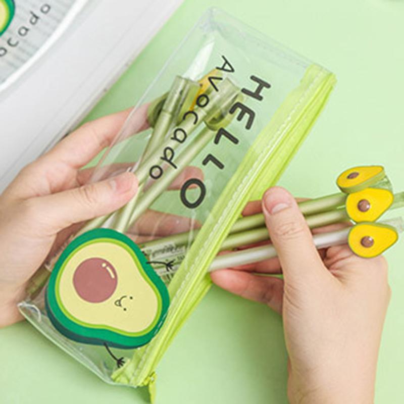 Túi Đựng Bút Trong Suốt In Hình Quả Bơ Xinh Xắn