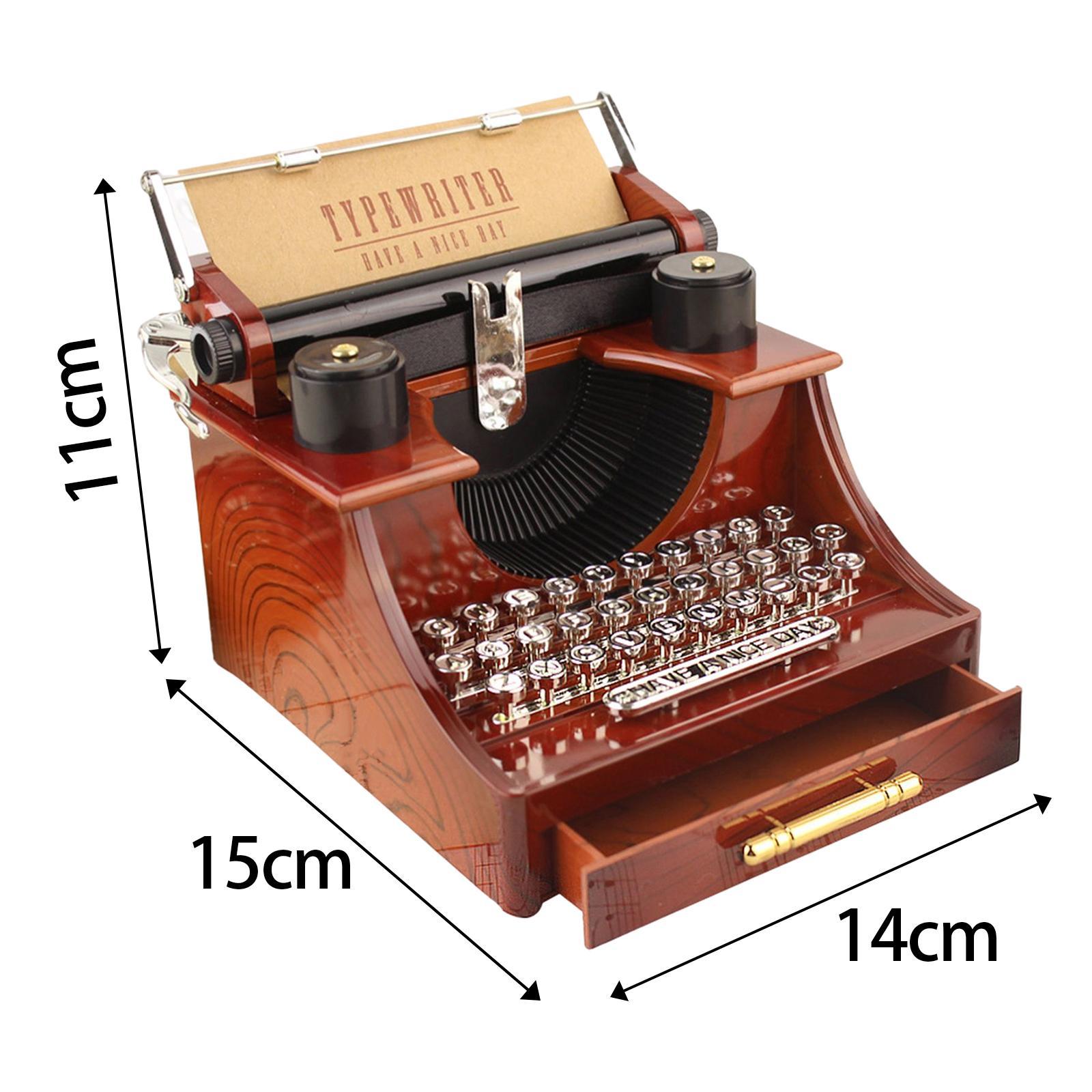 Typewriter Music Box Tabletop Ornaments Clockwork Music Box for Event Party