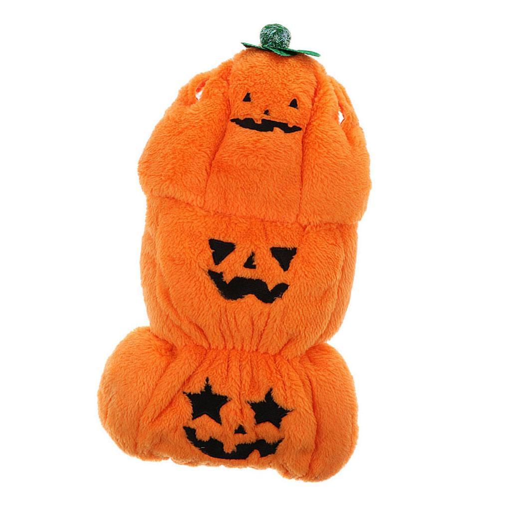 Pet Puppy Winter Hoodie dog Warm Orange Coat Clothes Apparel