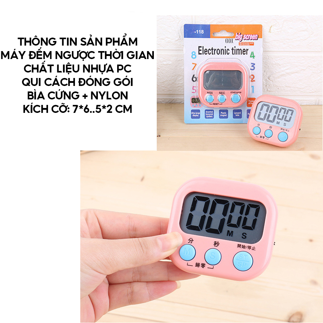 Đồng Hồ Đếm Ngược Thời Gian Đa Năng Tiện Lợi Canh Giờ Học Bài Nghỉ Ngơi Nướng Bánh Nấu Ăn Nhiều Màu Sắc