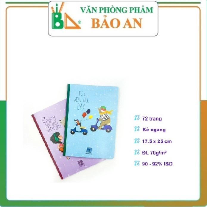 Vở Kẻ Ngang HH 72 Trang Study Dream  Bề Mặt Giấy Láng Mịn, Viết Êm Tay, Không Nhòe, Tạo Nét Chữ Đẹp