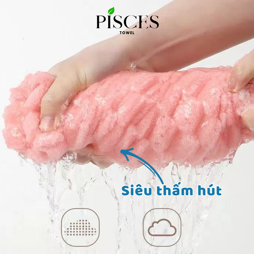 Khăn Tắm PISCES TOWEL 70x140cm Ô Chữ Nhật Cotton Mềm Mại, Khăn Spa Yoga Gym Thể Thao Thấm Hút Mồ Hôi - Hồng, Hồng