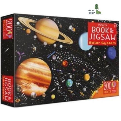 Tranh ghép hình vũ trụ kèm sách , xếp hình vũ trụ Jigsaw solar system , tranh ghép hệ mặt trời cực đẹp gồm 200 mảnh