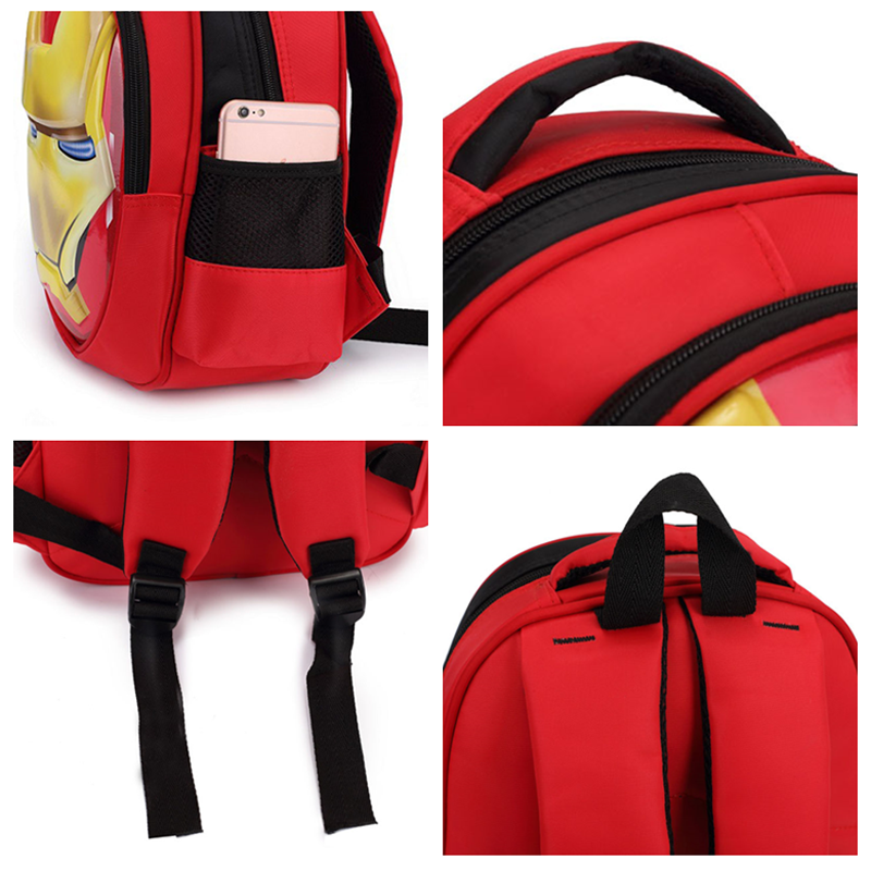 3D Người Sắt Sinh Bé Trai Gái Schoolbag Thanh Thiếu Niên Cao Cấp Hoạt Hình Ba Lô Trẻ Em Chống Nước Du Lịch