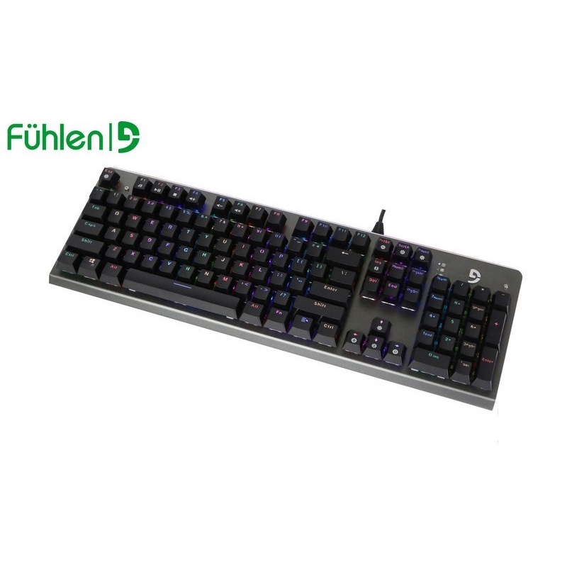 Bàn phím cơ gaming Fuhlen S Subverter đèn led RGB - Blue Switch Black - Chính hãng - Có tem Ninza chống hàng giả- Hàng Chính Hãng