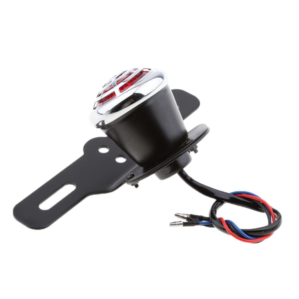 Vintage Grill Tail Brake Light Lamp Bracket Plate For Chopper