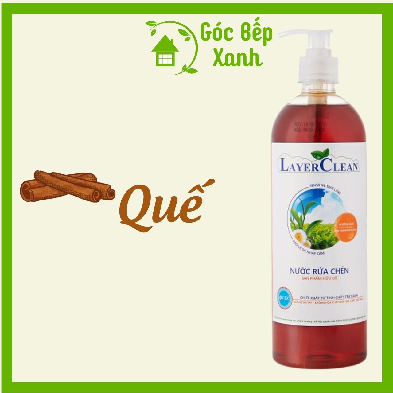 ComBo: 2 Nước Rửa Chén Hữu Cơ Layer Clean - Hương Quế, Thể Tích: 800ml