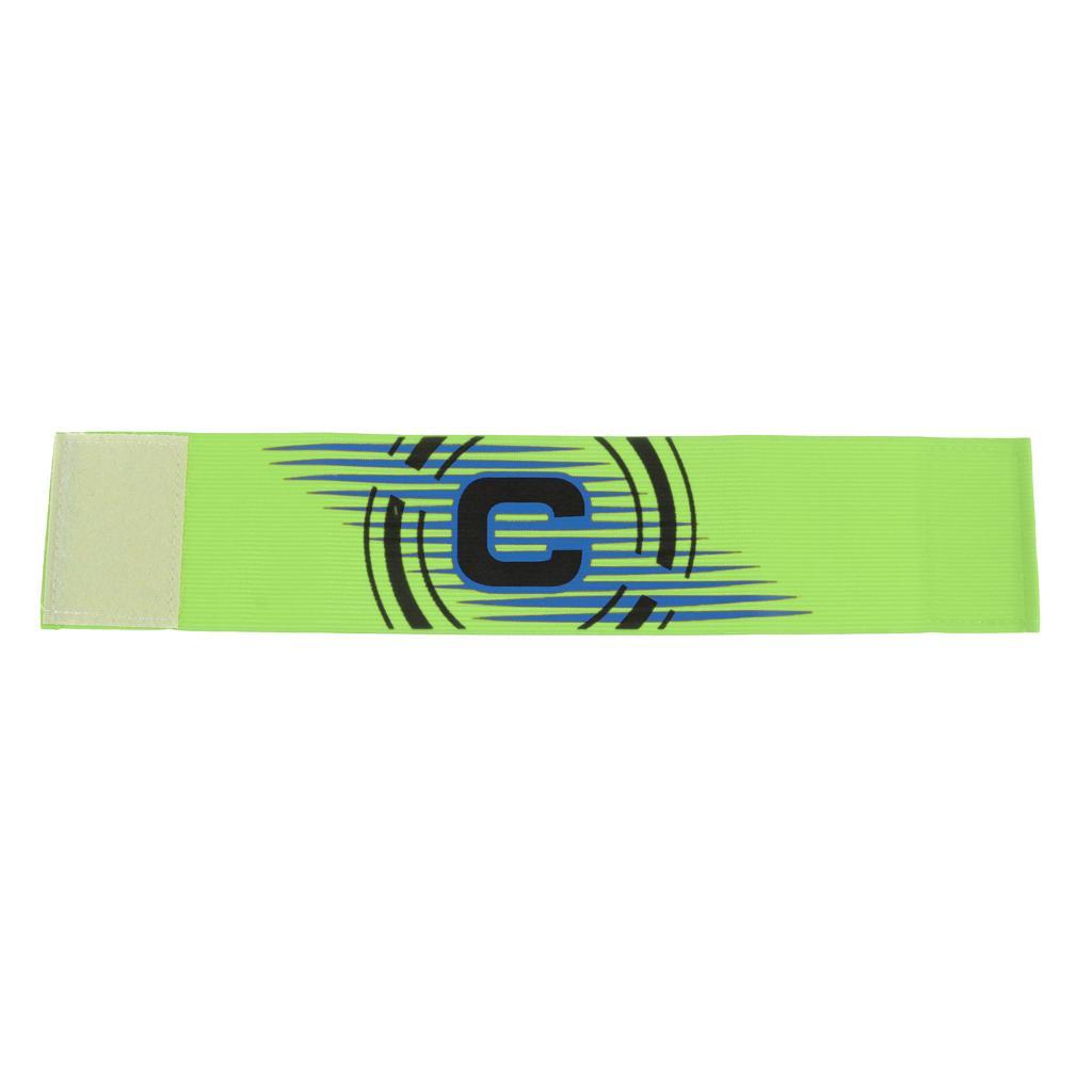 4-5pack Captain Armband Football Soccer Sports Adjustable Arm Bands Shiny Green