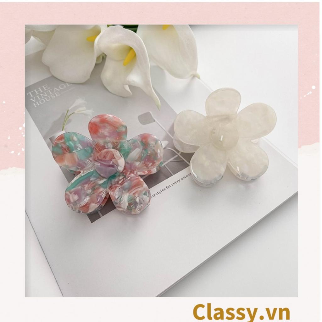 Kẹp càng cua, kẹp tóc Classy cỡ lớn hoa nhiều màu PK1611