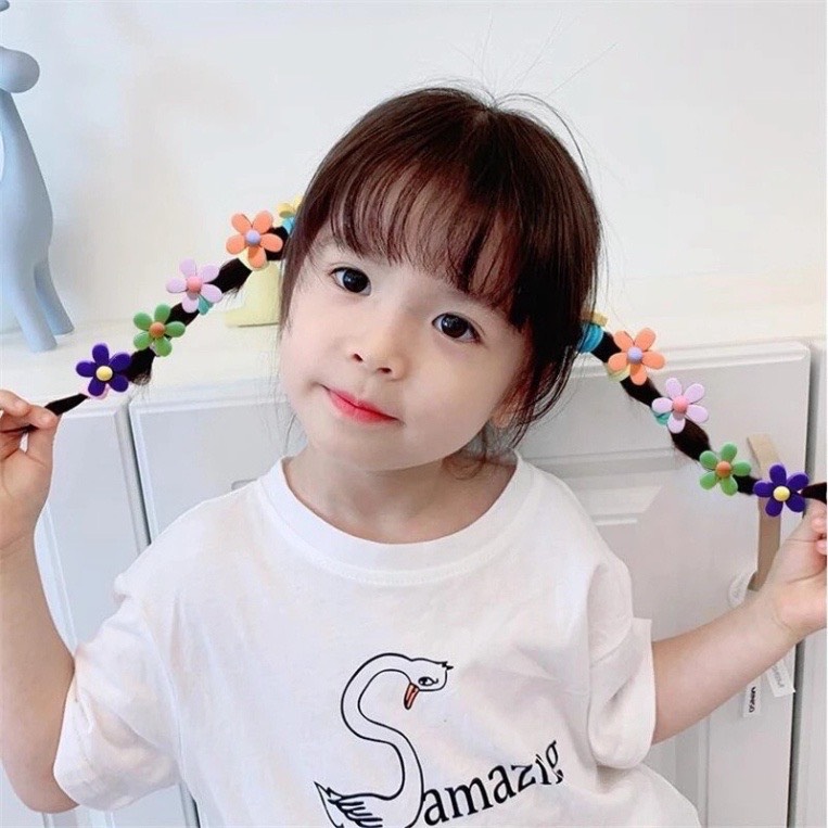 Set 10 chun buộc tóc nhiều hình dễ thương cho bé