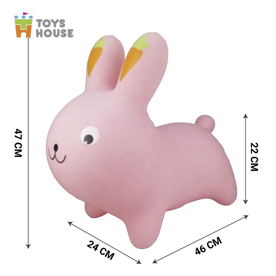 Đồ chơi thú nhún hình thỏ hồng Toys House cho bé kèm bơm