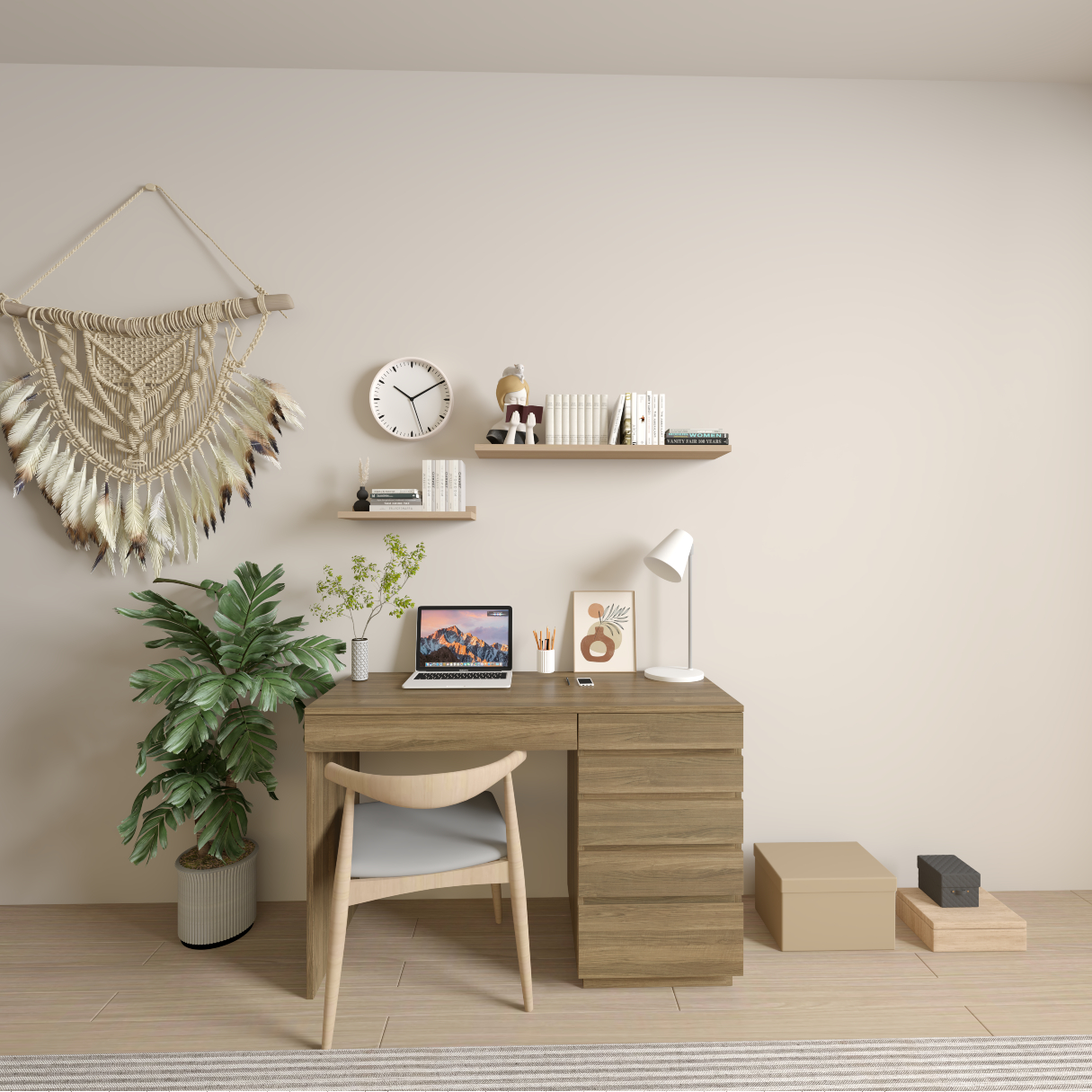 Hình ảnh [Happy Home Furniture] MACRO, Bàn làm việc - 6 ngăn kéo,  110cm x 45cm x 73cm ( DxRxC), BAN_009