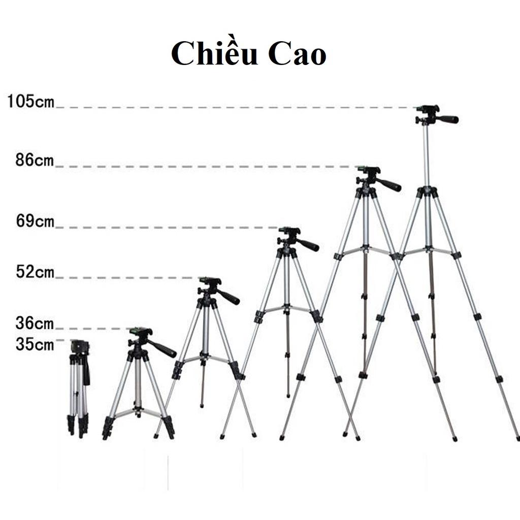 Giá Đỡ Tripod mini 3 Chân Máy Chụp Ảnh (Tặng Kẹp Điện Thoại) Hỗ Trợ Livestream, Quay Tiktok, Chụp Ảnh - Hàng Chính Hãng miDoctor