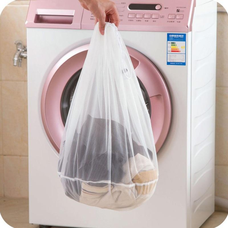 Túi giặt lưới có dây rút túi giặt lưới nylon cho đồ lót, vớ, quần áo dùng cho máy giặt 3 kích cỡ.