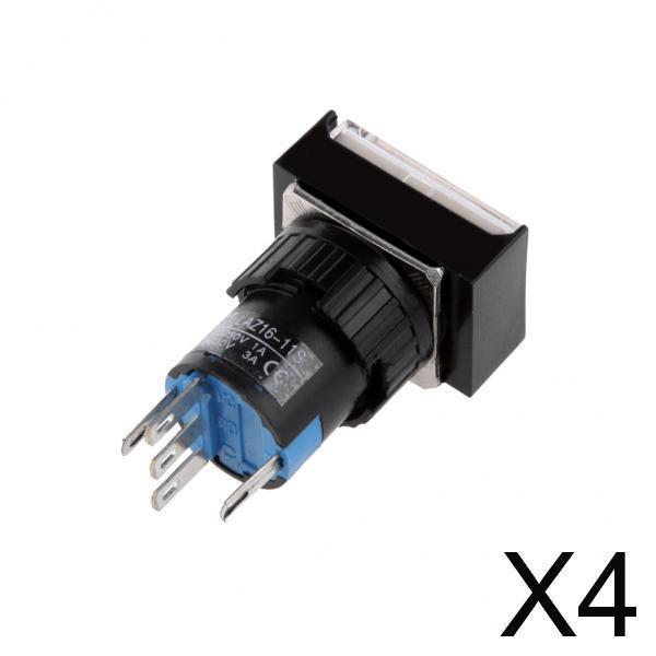4x5 Pin 12V 24*19mm LED Light Mini Reset Switch for Contactor White