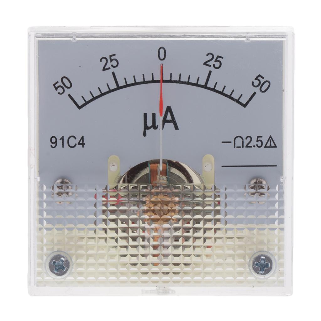 50-0-50uA Analog Current Panel Amp Ammeter Gauge 2.5 Accuracy High-quality