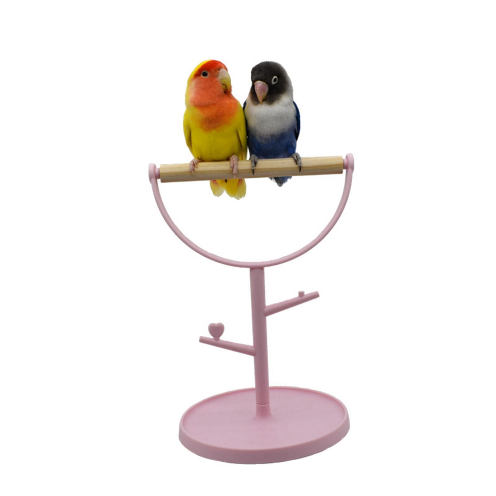 Wooden Bird Mirror Stand Platform Toys for Parrot B