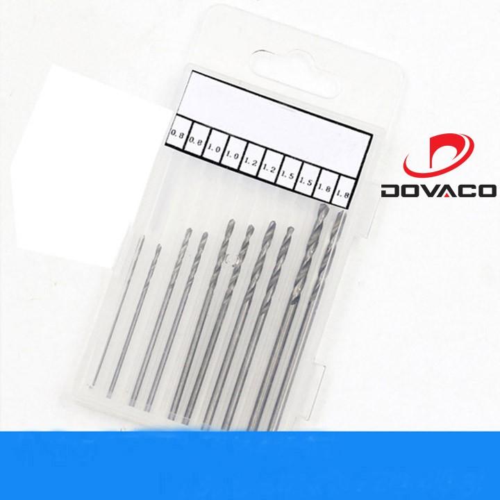 Bộ 10 mũi khoan mini các cỡ 0.8 - 3.0mm