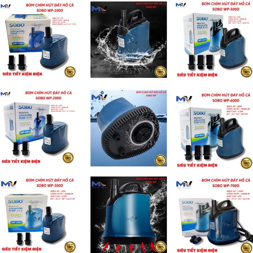 Máy bơm chìm hút đáy hồ cá 360 độ Sobo WP-600D/ WP-700D chạy êm ái siêu bền bỉ