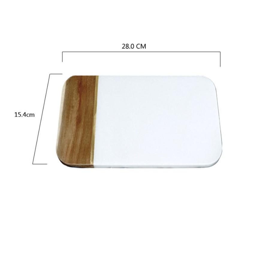 Khay thực phẩm kiêm thớt nấu ăn 2 trong 1 gỗ đá CHOPPING BOARD MARBLE DELUXE - AsiaMart
