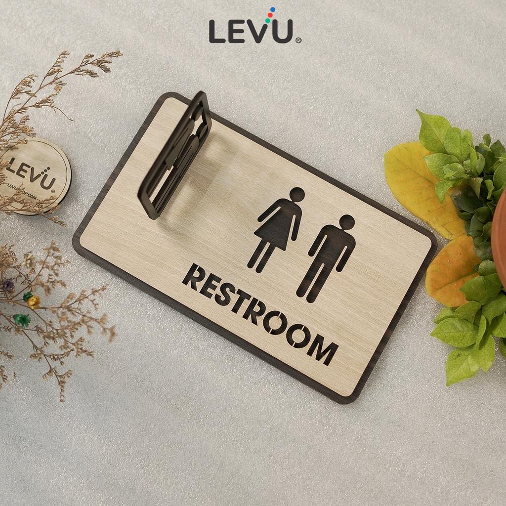 Bảng restroom 3D gắn tường thiết kế hiển thị đa chiều sáng tạo LEVU TL38