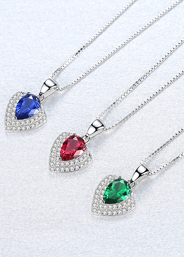 Dây chuyền bạc nữ đính đá cao cấp DB2388 có 3 màu Bảo Ngọc Jewelry