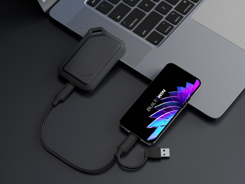 Ổ cứng di động SSD BIWIN Amber PR2000 USB 3.2/Type-C tương thích Windows/macOS/iOS/iPadOS Hàng chính hãng