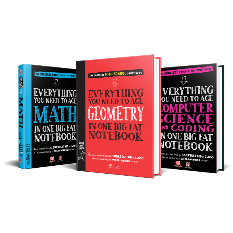 Sách Everything you need to ace Maths, Geometry, Computer Science and Coding - Sổ Tay Hình Học, Toán Học, Máy Tính Tổng Hợp Kiến Thức Tham Khảo Cho Học Sinh THCS và THPT - Á Châu Books, Bìa Cứng in màu
