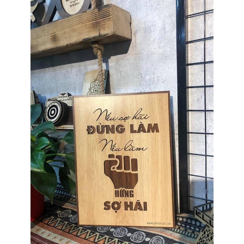 TRANH ĐỘNG LỰC. Trang gỗ 2 màu tương phản, treo văn phòng. PMV-TDL