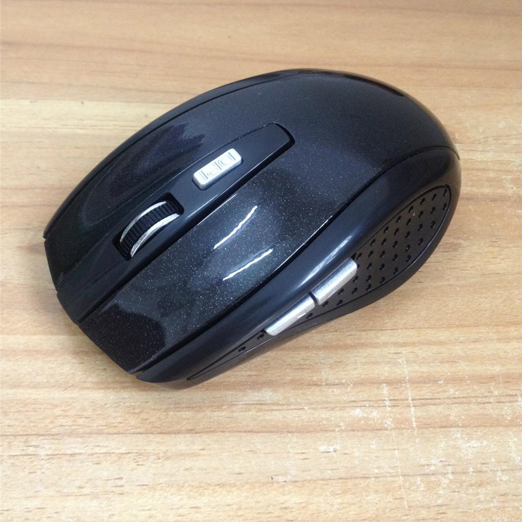 2.4GHz Wireless Optical Mouse USB 2.0 Receiver 6Button 1800dpi For PC Black