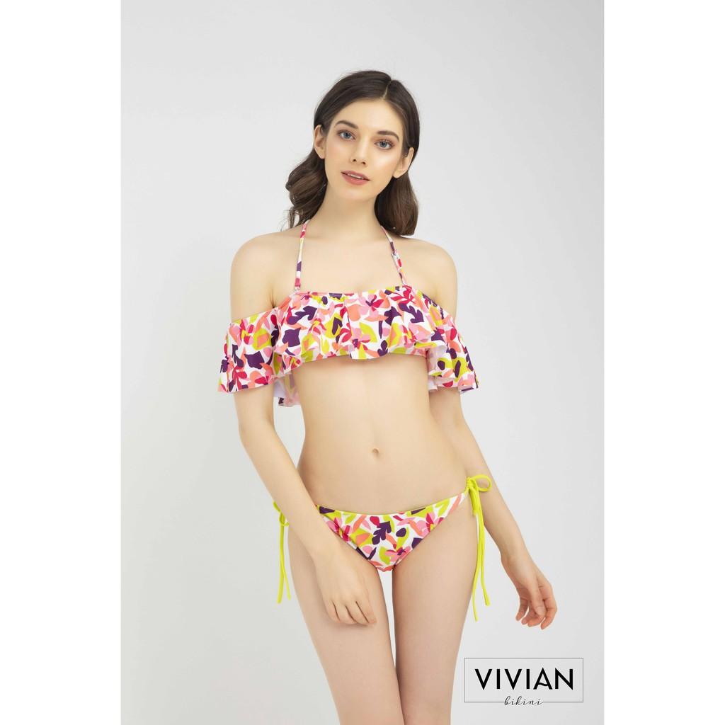 Quần bơi Nữ VIVIAN BIKINI kiểu tam giác cột dây hai bên- màu Floral - VS146_FLO
