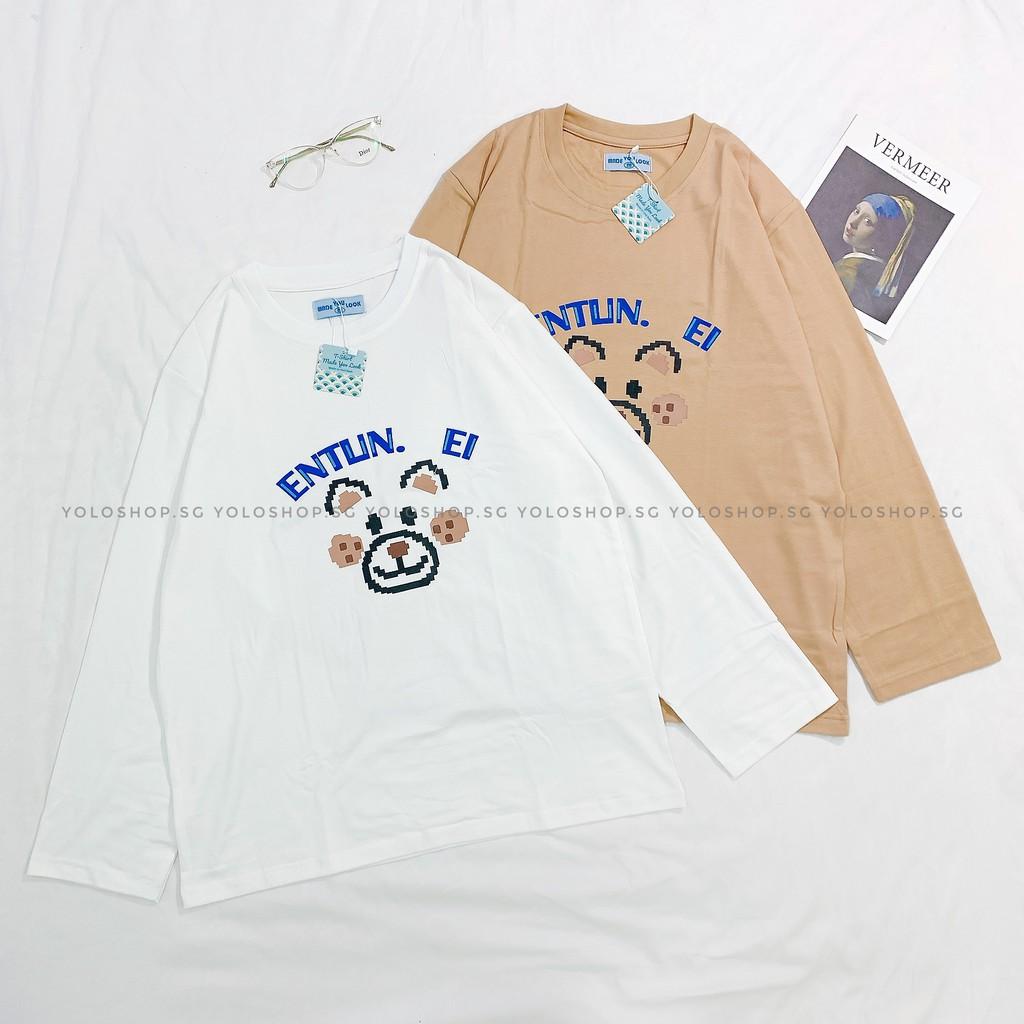 Áo Thun Tay Dài Unisex GẤU ETUN Ulzzang Thu Đông