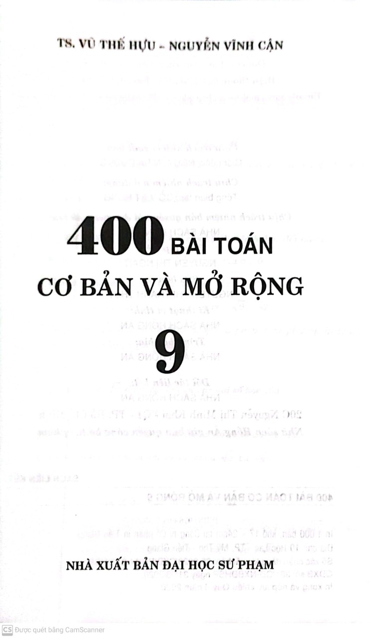 400 Bài Toán Cơ Bản Và Mở Rộng Lớp 9