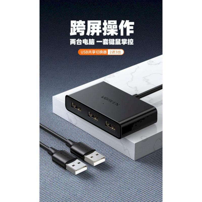 Ugreen UG10935CM409TK 2 vào 3 ra chuẩn 2.0 bộ chuyển mạch và chia cổng usb có thêm chức năng copy file - HÀNG CHÍNH HÃNG