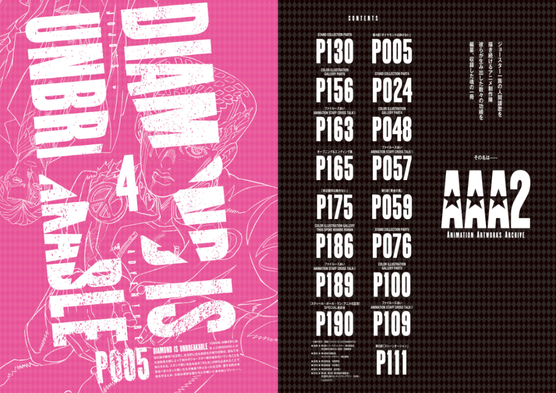 Sách ngoại văn: ジョジョの奇妙な冒険 TVアニメ原画集 AAA2 JOJO NO KIMYOUNA BOUKEN ANIME GENGASHUU AA2