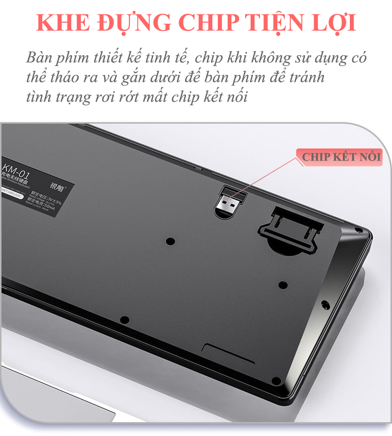 Bộ bàn phím chuột không dây Yindiao KM-01 kết nối bằng chip USB 2.4G chuyên game có đèn led cực đẹp - Hàng Chính Hãng