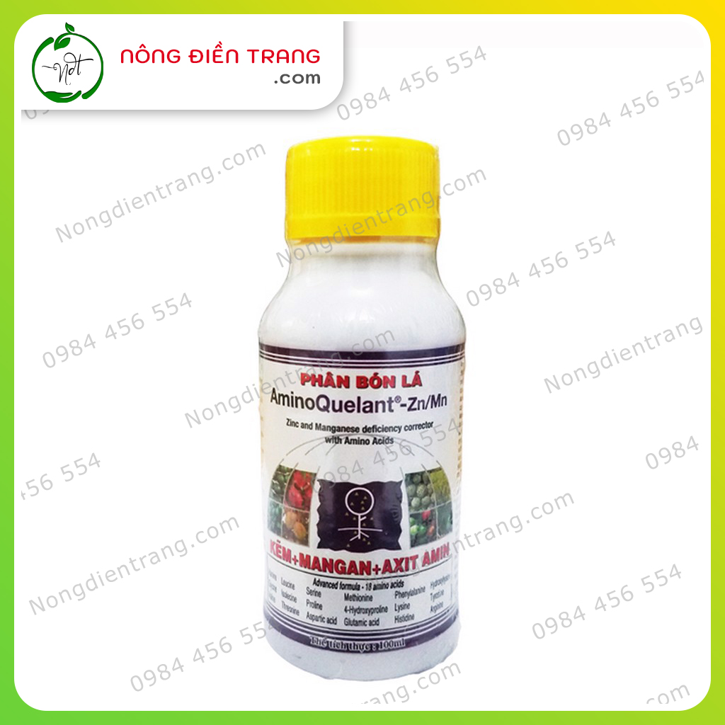 Phân bón lá Aminoquelant Zn/Mn - Chai 100ml - Aminoquelant Kẽm/Mangan Giúp Cây Con Phát Triển Mạnh Kích Ra Hoa Sớm, Hoa To Đẹp VTNN Nông Điền Trang