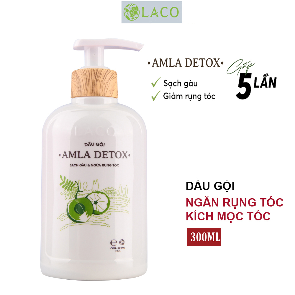 Dầu gội hữu cơ LACO Amla Detox sạch gàu và ngừa rụng tóc 