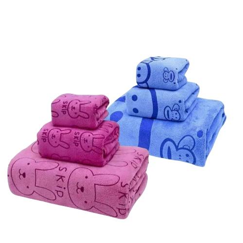 Set 3 Khăn Tắm Cotton Kiba Kiểu Thái Cỡ Lớn Siêu Mềm Mịn Thấm Hút Nước