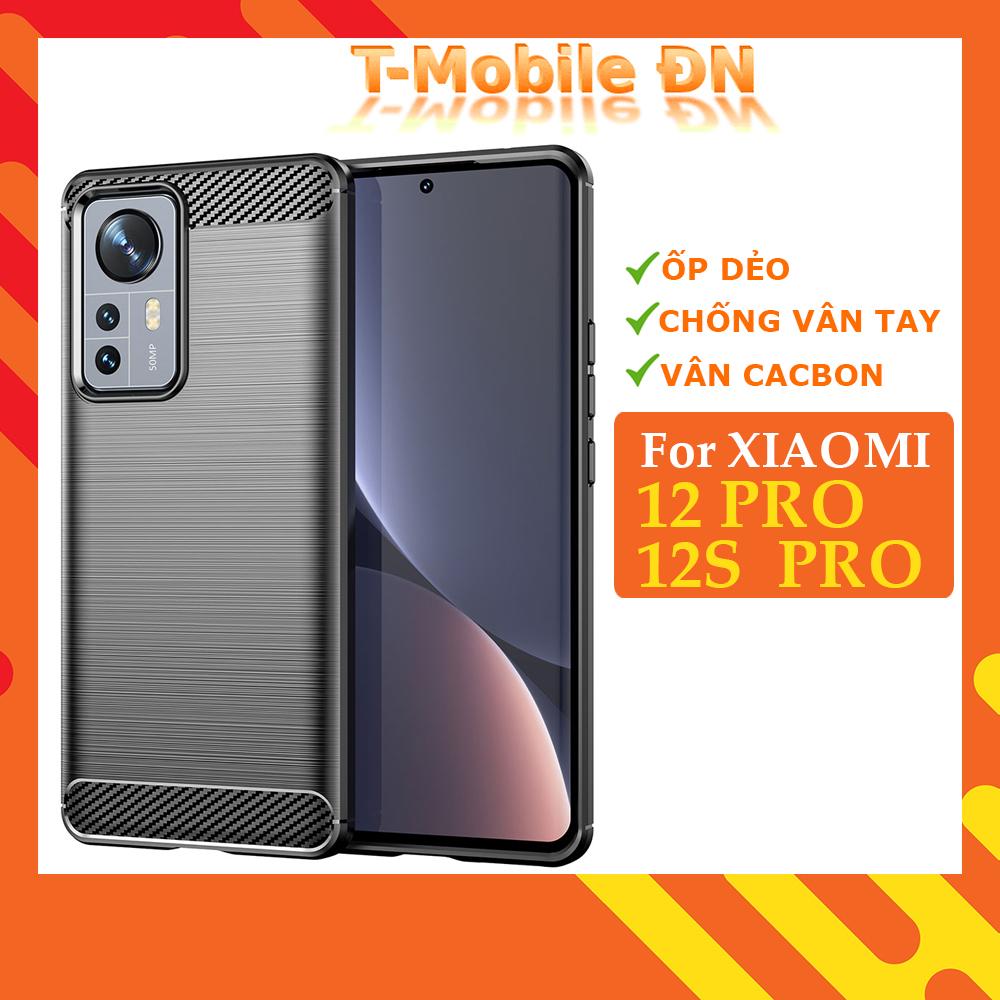 Ốp lưng cho Xiaomi 12 12S Pro silicone mềm Carbone phay xước chống sốc chống vân tay