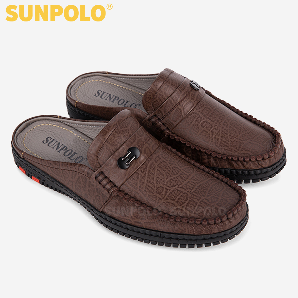 Dép Sapo Dép Sục Nam Da Bò SUNPOLO SPO274
