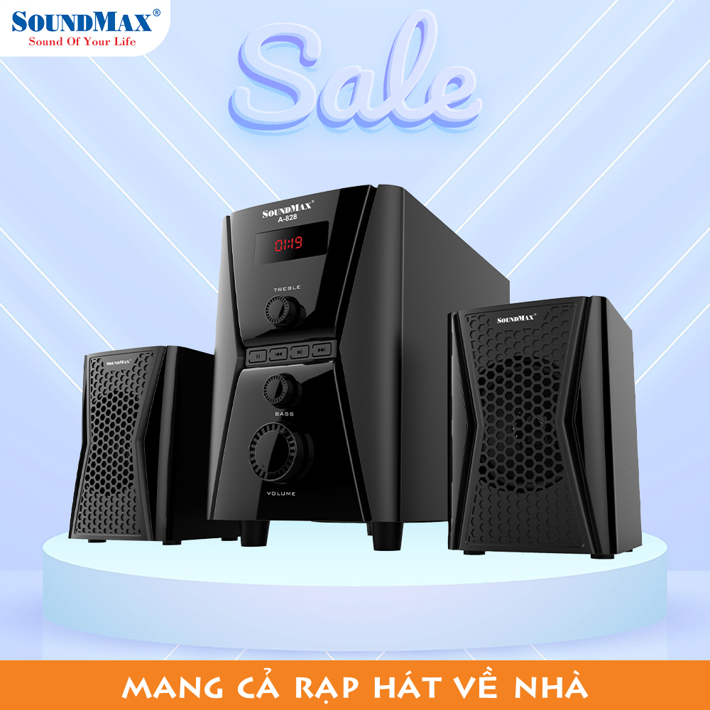 [Hàng Chính Hãng] Loa SoundMax A-828 có bluetooh thiết kế nhỏ gọn  | Loa máy tính SoundMax A828 - Loa Nghe Nhạc Bluetooth