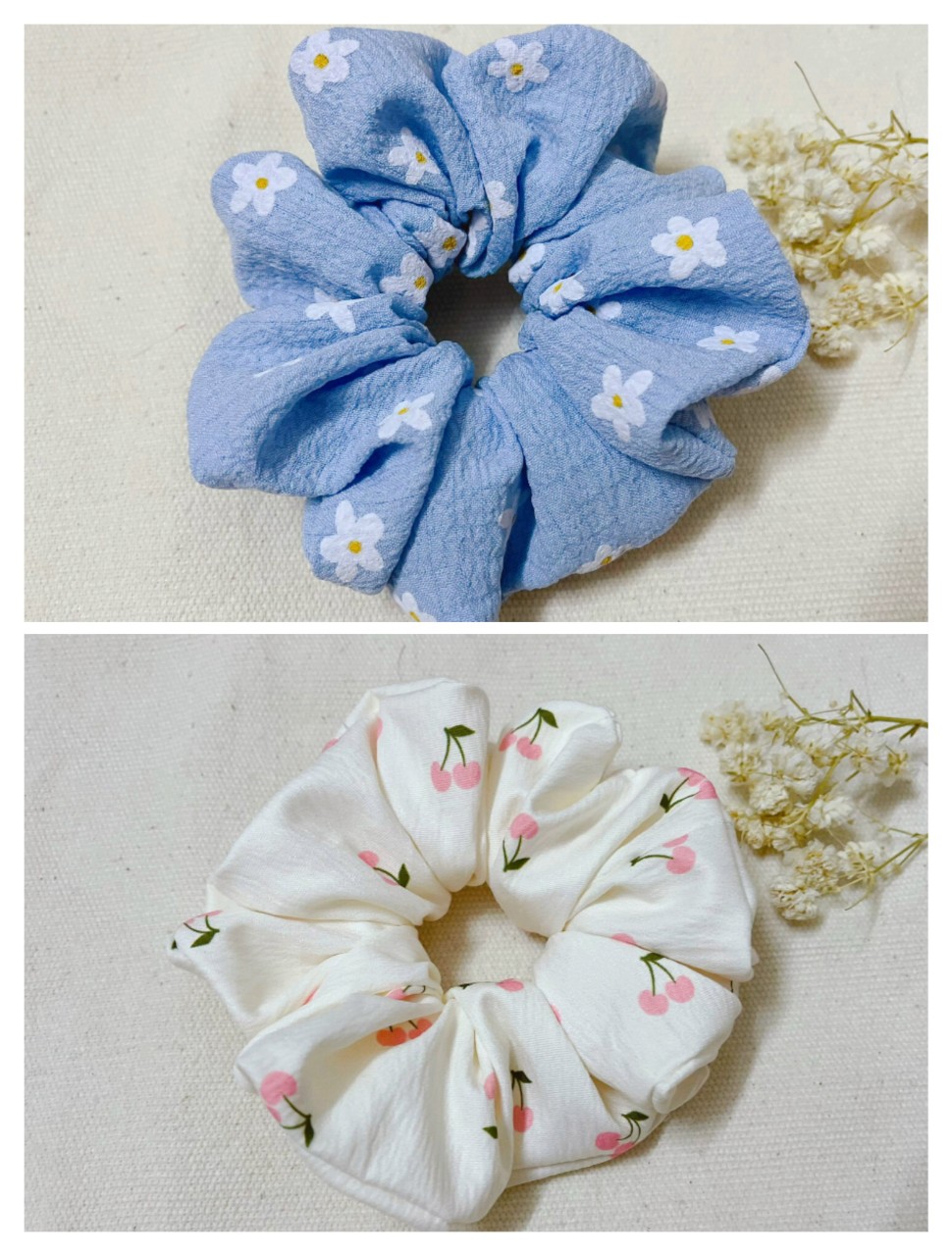 Cột Tóc Vải- Scrunchies cho bạn nữ ( kích thước trung bình, phù hợp cột tóc ở môi trường công sở, trường học)