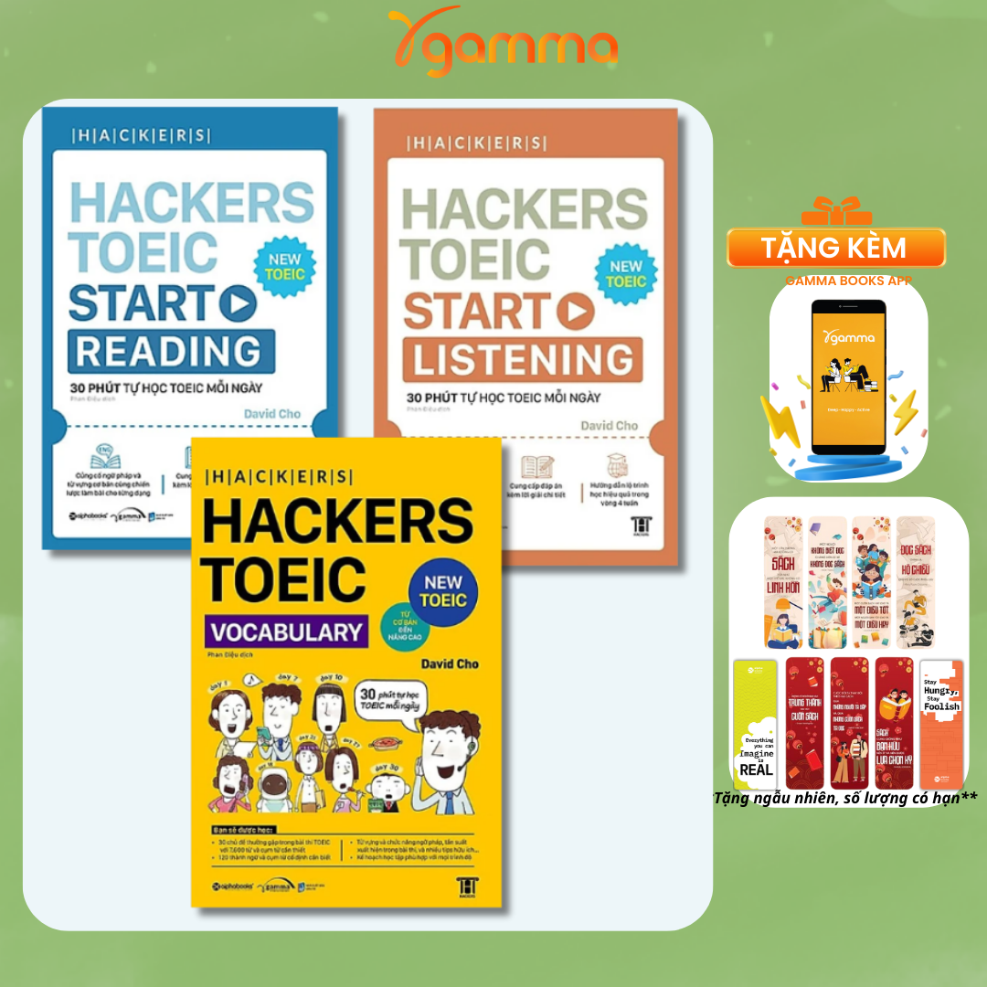 Combo Hackers TOEIC : VOCABULARY + START READING + START LISTENING - Bản Quyền