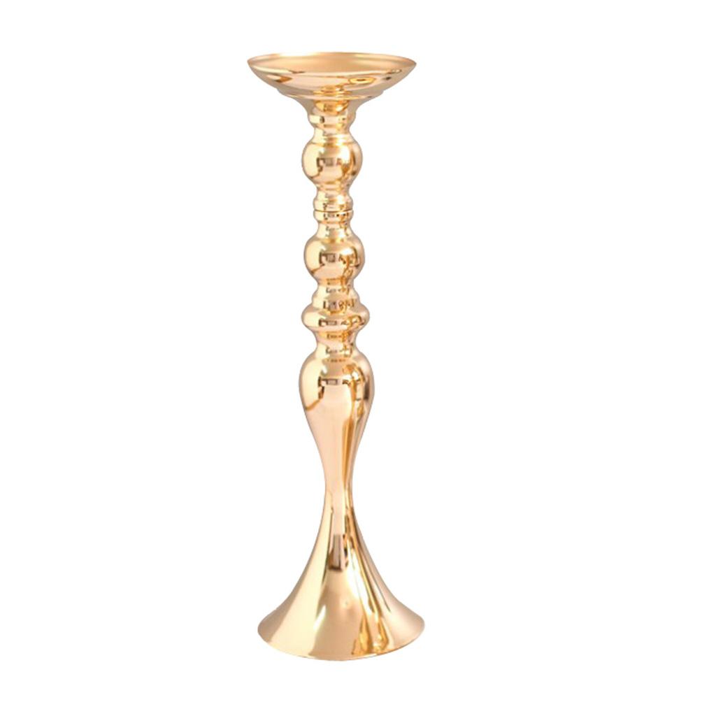 2pcs Long Stand Metal Candle Tea Light Holder Candlestick Flower Vase Gold-L