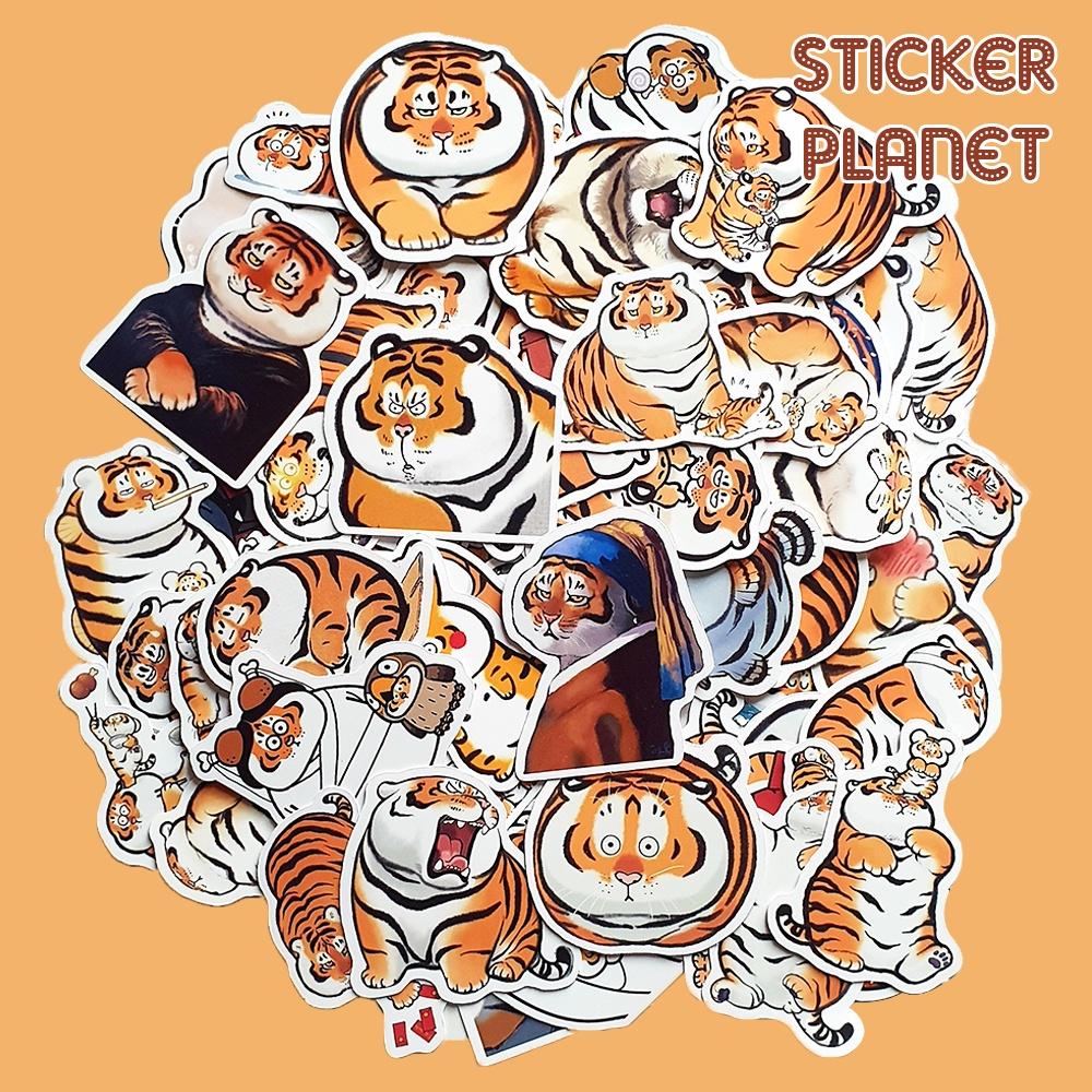 Sticker hình dán hổ đáng yêu cute trang trí mũ bảo hiểm, đàn, guitar, ukulele, điện thoại laptop,vali