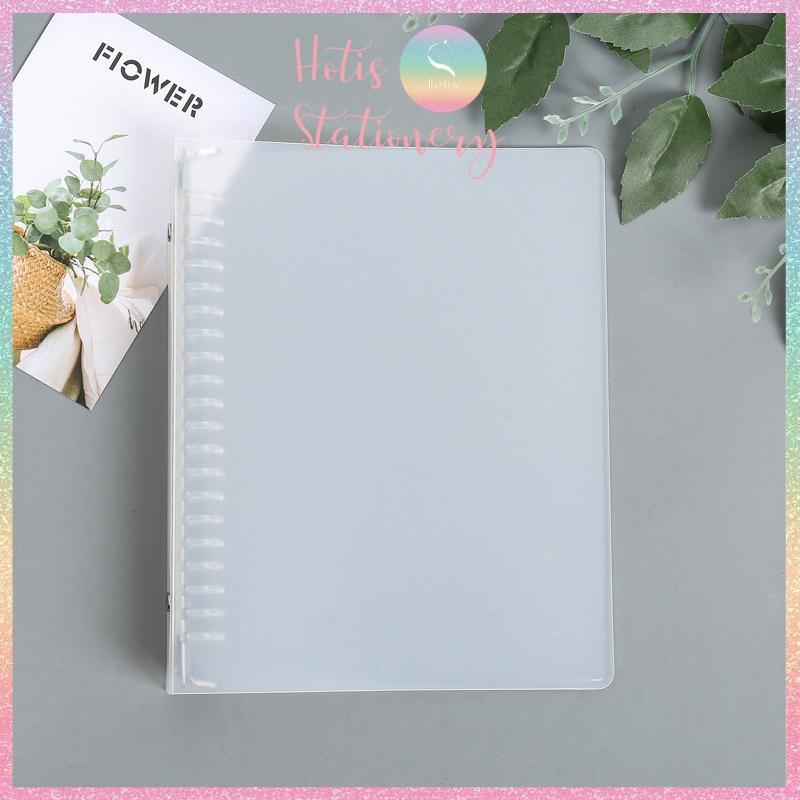 Bìa còng nhựa 5 màu trong mờ - Binder A5/ B5 làm sổ tay, planner, đựng sheet card