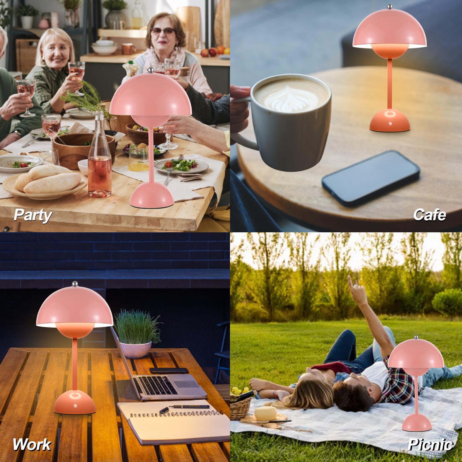 Neoglint USB Rechargeable Table Lamp Touching Control Bedside Night Light Decorative Bedroom Nightstand Lamp