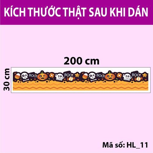 Decal trang trí Halloween 2020 chân tường xương sọ