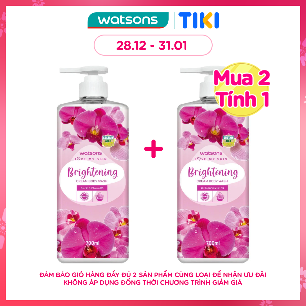 Kem Tắm Watsons Love My Skin Brightening Cream Body Wash 700ml